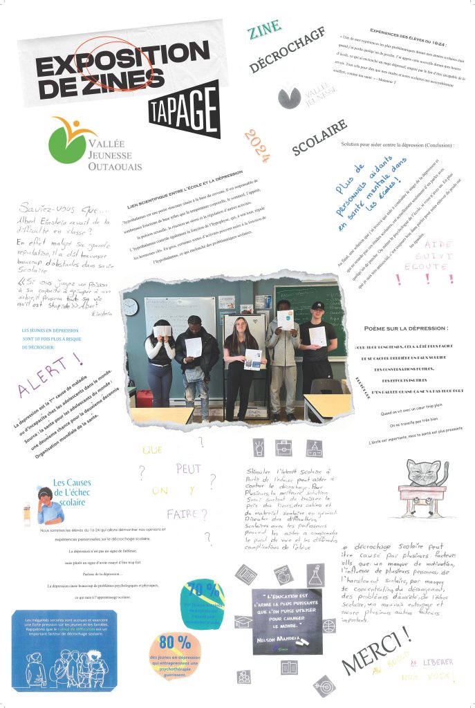 Affiche du zine des jeunes de Vallée Jeunesse Outaouais