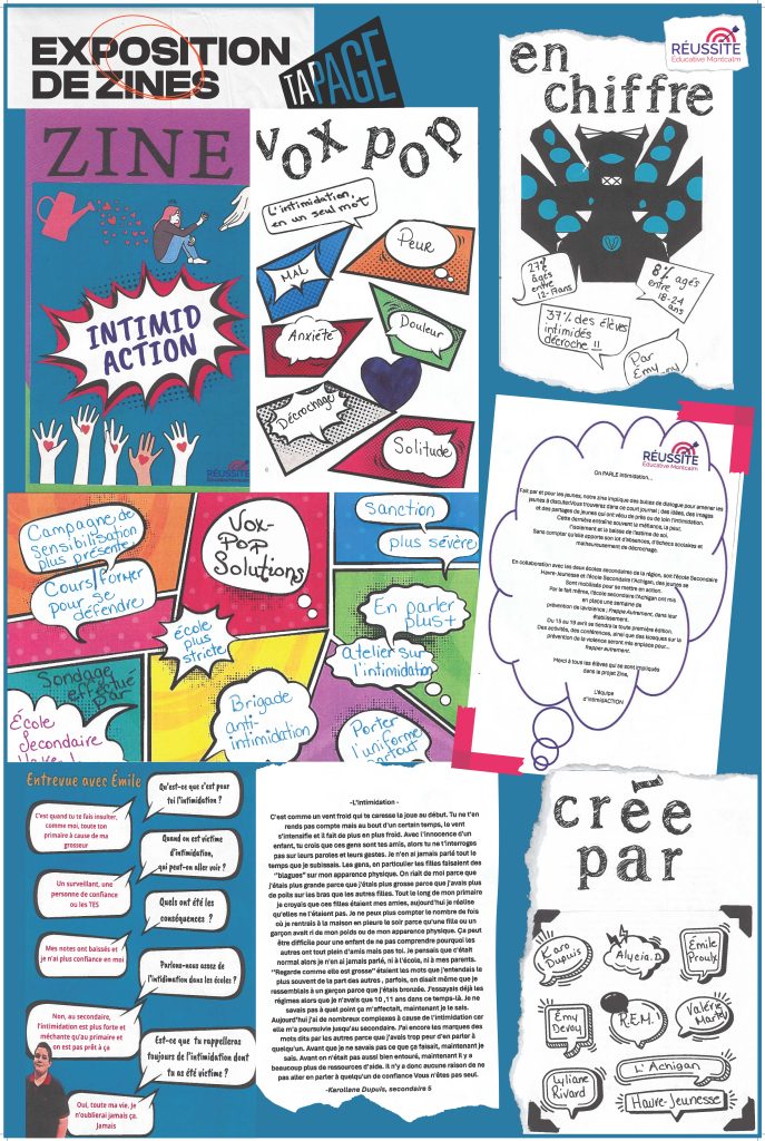 Affiche du zine des jeunes de Réussite éducative Montcalm dans Lanaudière